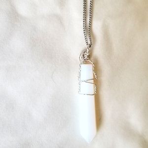 NWT White Stone Long Necklace